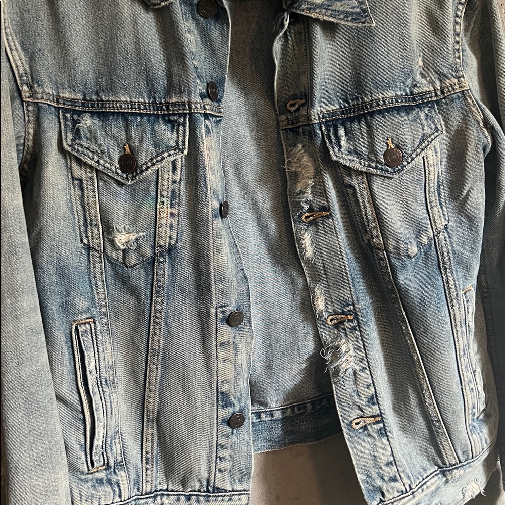 Able Distressed Denim Jacket - image 3